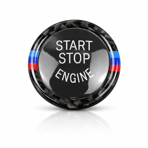 Sports Start Stop Motorstartknopf Start Stop Knopf Abdeckung Auto Startknopf Motor Zündschalter Abdeckung Zündschlossabdeckung für BMW 1 3 5 X1 X3 X5 X6 Z4 Serie E90 E91 E92 E93 E60 E70 E71(Schwarz)