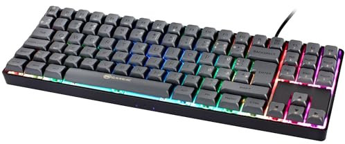 GAMIAC TKL90G Teclado Gaming Negro/Gris – TKL ISO DE Layout, Red Switches, Hot-Swap, PBT Keycaps, Iluminación RGB, USB-C, 1000 Hz Pollingrate