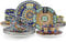 vancasso Serie SIMI Vajillas Completas 36 Piezas para 12 Personas, Juego de Vajilla Bohemia de Porcelana – 12 Platos Llanos, 12 Platos de Postre y 12 Cuencos - Apto para Lavavajillas y Microondas