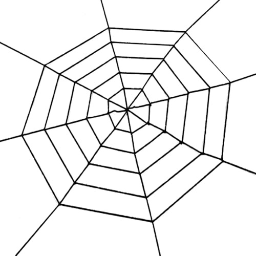 SOFPLATE 59 x 59 Zoll Halloween Netz Dekorationen Schwarzes Spinnennetz Dekor Spukhaus Requisiten Runde Spinnennetz Schnur Realistisches Seil Süßes Oder Saures Gruseliges Setup Für Festival Party Fens
