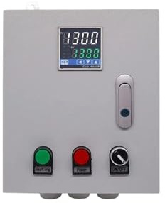 PJJYSVZP Four à poterie Four Rampe Suspendue Armoire de contrôle de température de trempage Thermostat Temp. et minuterie Contrôleur de température PID(Ivory)