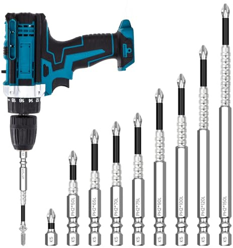 9pcs High Magnetic Screwdriver Drill Bit Set | Anti-Slip Impact Bits, Precision & Durable Screwdriver Bits, Compatible with Electric Drill and Driver Tools