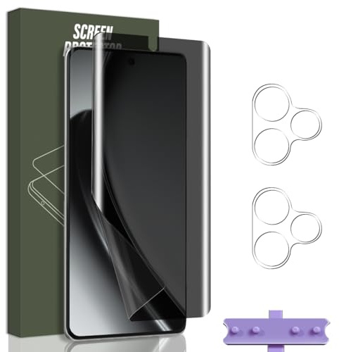Jewloofa Protector Pantalla para Realme GT 6/6T 5G, 1 Pieza TPU Privacidad película protectora y 2 Piezas Protector de Lente cámara, Anti-Espía Película Protectora para Realme GT 6/6T 5G