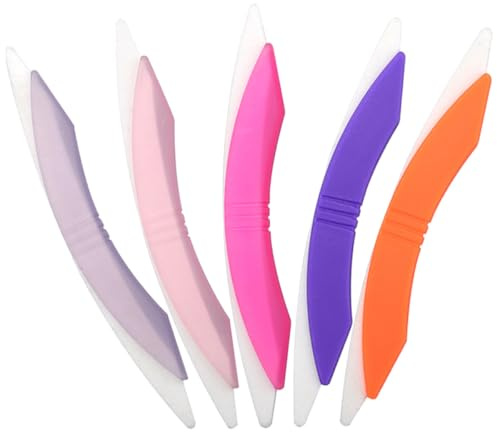 KJHBV 5pcs Curved Shaped Plastic Nail Files with Double-Ended Design for Professional Nail Care and Surface Sanding, Practical Manicure Tools with Delicate Texture for Home Or Salon Use