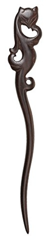 Generic Haarstab - Haarnadel - Haar Stäbchen - aus Ebenholz (schwarzem Sandelholz) - Haarschmuck - Schwarz Fuchs
