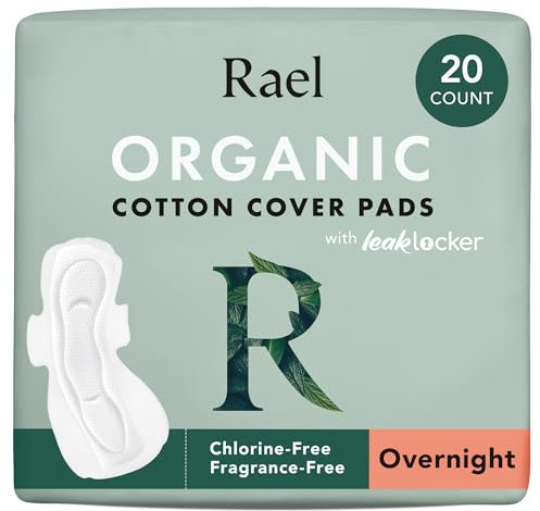 Rael Bio-Baumwollüberzug Binden Damen mit Flügeln - extra saugfähig, Auslaufschutz, ultra-dünn Damenbinden, duftstofffrei, chlorfrei, hypoallergen, vegan & tierversuchsfrei (Über Nacht, 20 Stück)