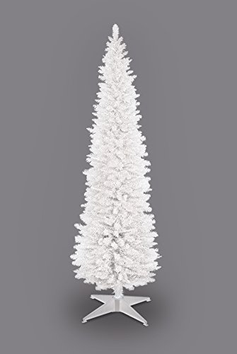 Trans Continental 6ft White Pencil Slim Christmas Tree (CT07677)