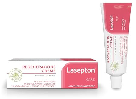 Lasepton Regenerations-Creme, 80 ml: Bodylotion mit Dexpanthenol und pflanzlichem Defensil, Feuchtigkeitscreme für trockene, rissige und irritierte Haut, wirkt beruhigend