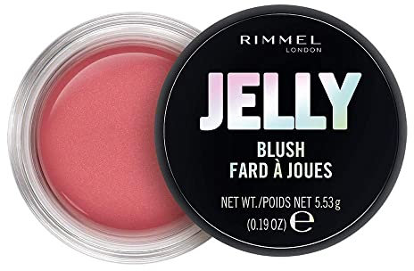 Rimmel London Jelly Blush Blusher, Long-lasting and Water Based Bouncy Formula for Dewy Skin Look, BubbleGum Chum, 5.53g