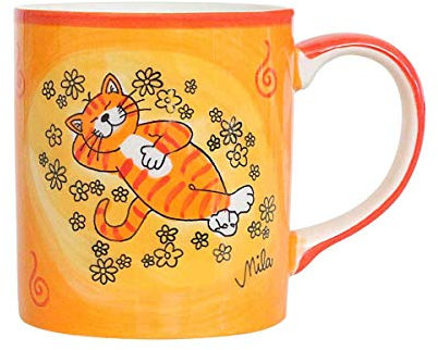 440s Mila Keramik-Becher, Oommh Katze Verschnaufpause | MI-80195 | 4045303801950