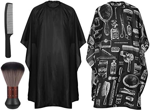 peignoir coiffeur professionnel,Lot de 2 robes de coiffure avec brosses pour coiffeur et peignoir
