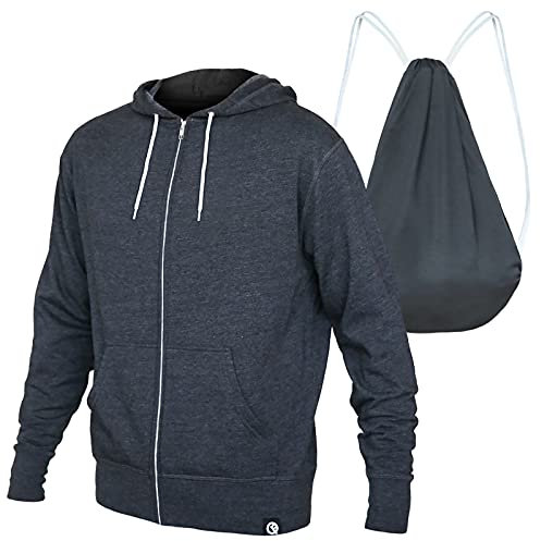 Quikflip 2-in-1 Reversible Rucksack Hoodie (wie auf Shark Tank gesehen) Unisex Full-Zip Hero Hoodie Lite, anthrazit, XXX-Large