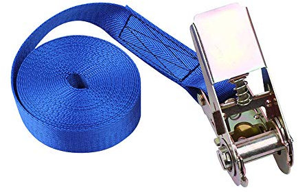 Sangle d'arrimage à cliquet - De 1 à 10 m - Avec boucle en métal - 6 couleurs - Sangle à cliquet très résistante - 820 kg - Rouge/jaune/bleu/vert militaire/noir/gris