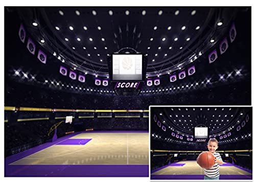CSFOTO Hochwertiger Basketballplatz-Hintergrund, Basketball-Fans, Party-Hintergrund, Basketball-Thema, Geburtstagsparty, Banner, Sportclub, Foto-Hintergrund, Kinder und Erwachsene, 2,4 x 1,8 m, Vinyl