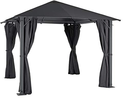 Azuma Outdoor Gazebo Marquee 3m x 3m - Waterproof Grey Panel Party Tent with PVC Coating, Pop-Up Design, Sidewalls, and Weight Bags - Ideal for Garden, Parties, and Camping