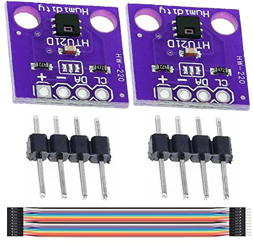 Youmile 2PCS HTU21D Temperature Humidity Sensor Module Digital Output IIC I2C Interface 3.3V Module for Arduino with Dupont Cable