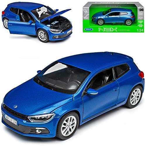 Welly Volkwagen Scirocco Coupe Blau 3. Generation Typ 13 Ab 2008 1/24 Modell Auto