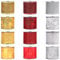 Belle Vous Schleifenband Dekoband Set (12 Stk) – 2,74 m x 63 mm Breites Rotes, Silbernes & Goldenes Schleifenband in Verschiedenen Designs – Deko Schleifenband für Weihnachtsfeier, Kränze & Geschenke