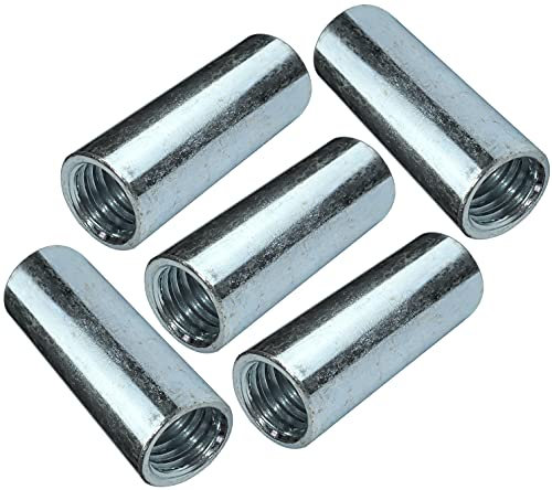 AERZETIX - Juego de 5 tuercas manguitos de acoplamiento M12x40x15mm roscados - manguito de conexión redondo cilíndrico prolongador - en acero galvanizado - C49636