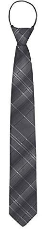 WANYING Herren 7cm Schmalen Krawatte Vorgebunden mit Reißverschluss Security Sicherheits Krawatte Casual Business Länge 48cm - Kariert Grau