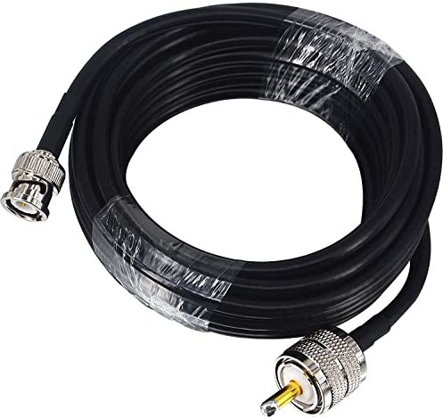 Boobrie Cable Coaxial RG58 5M BNC Macho a PL259 UHF Macho para Antena de Radio Bidireccional, Analizador, Walkie Talkie, Marina VHF y Amateur Móvil