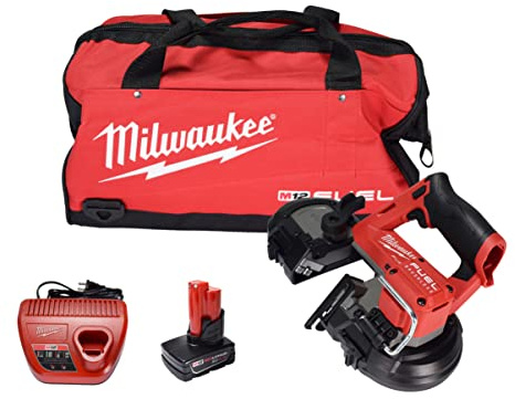 Milwaukee 2529-21XC M12 FUEL 12-Volt Lithium-Ion Cordless Compact Band Saw XC Kit with One 4.0 Ah Battery, Charger and Tool Bag