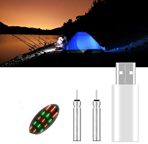 Leuchtende Elektronische Angelpose Akku Wiederaufladbare USB Ladegerät 3V Mit CR425 Batterie Set Für Nachtangeln Schwimmt Posen (2 Loch)