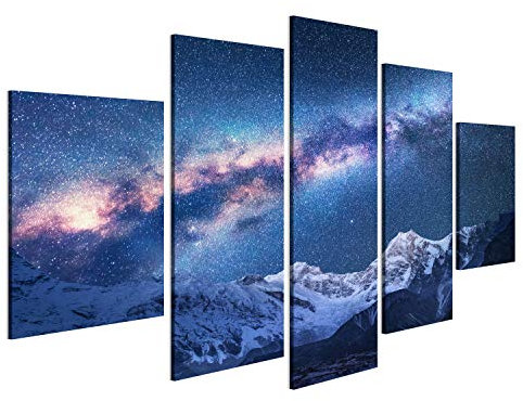 islandburner Bild auf Leinwand Sternenhimmel Nepal Gebirgstal Wandbild Poster Kunstdruck Bilder
