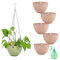 HSNAXingLife 6-teiliges Blumenampel Set,Kunststoff Hängekorb,blumenampeln zum aufhängen innen,Blumenampel Seil Pflanzenhänger(rosa)