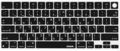 XSKN Hebrew Language Design Silicone Keyboard Cover Skin for Apple M2 Chip MacBook Air 13.6 inch with Touch ID (Model A2681) US Version