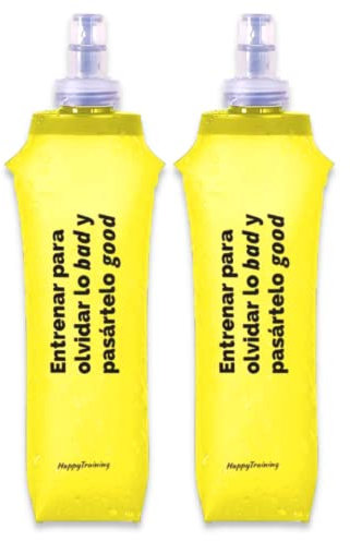 HappyTraining Soft Flask Botella de Agua Running Trail Flexible 250ml TPU Bolsa de Hidratación Deportiva para Correr, Trekking, Senderismo, Ciclismo BPA Free