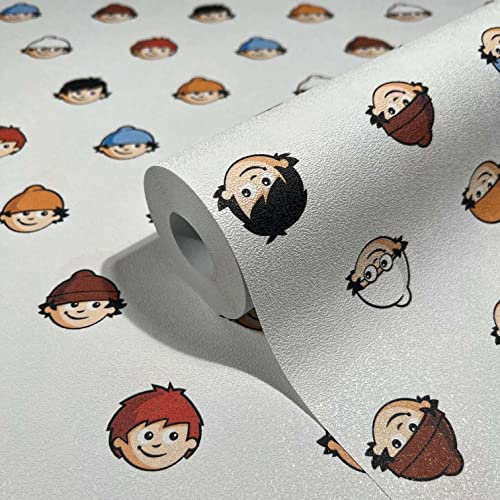 marburg Tapete Weiß Mainzelmännchen ZDF Fußball WM Maskottchen für Kinderzimmer Jungen Mädchen Vliestapete