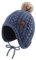 XIAOHAWANG Baby Wintermütze Mädchen Jungen Warm Strickmütze mit Pompom Niedliche BabymüTZE Herbst,Winter(Denimblau, 6-18Monate)