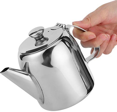 Stainless Steel Teapot 500ml, Coffee Pot Kettle Cold Water Jug Round Tea Pot Short Spout Stove Top Tea Kettle for Home Hotel Restaurant