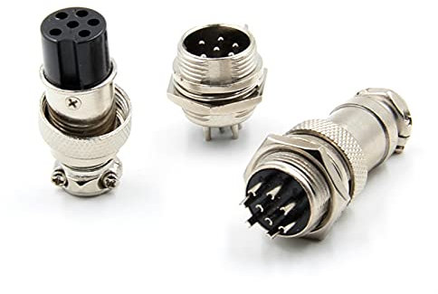 FACDEM 10 Set Stecker weiblich 12 mm runder Luftfahrt-Steckdose Stecker Drahtpaneelverbinder GX12 2/3/4/5/6/7 Pin Metall M12 Luftfahrt-Stecker (Größe: 2P)
