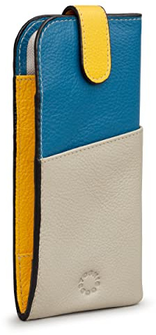 Yoshi Brillenetui aus weichem Leder mit Farbblock, Sonnenbrillenetui für Damen und Herren