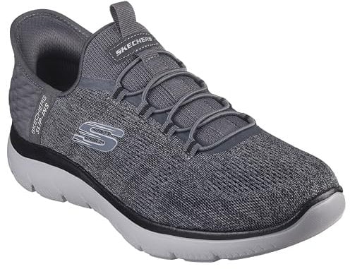 Skechers Summits Key Pace, Zapatillas Hombre, Charcoal Mesh Black Trim, 39.5 EU