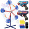 M&LD Rotating Shooting Games Toys with 42 Inch Auto-reset Target 20 Foam Darts 2 Toy Guns for Nerf Target Game for Boys Age 5+