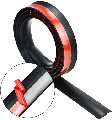 DIKEBAO Bande de Bordure Moquette 2m Pvc Profilés de Transition Bande de Transition Tapis Bande de Transition Adhesif Bande de Porte Bande de Bordure en vinyle PVC Auto-adhésive, Noir