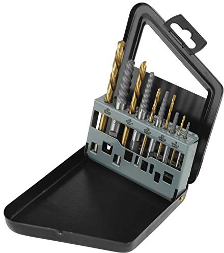 YUMILI Extractor de Tornillos 10 Piezas, Juego Brocas Cobalto Para Zurdos, Extractor Tornillos Acero, Mano Izquierda Extractores Kit, los Tamaños Más Comunes Easy Out Tornillos
