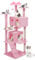 MoNiBloom Cat Tree, 70 Inch Cat Tree Tower with 2 Condo, Tall Cat Tower with Scratching Post, Cat Climbing Tower, Cat Tree for Indoor Cats, Soft Pink