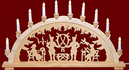 XL Lichterbogen Leuchter Schwibbogen Bergmann/Bergleute traditionelles Motiv Holzdeko Deko Weihnachten Advent Geschenk Dekoration Weihnachtsdeko Weihnachtsdekoration Schwippbogen (BM70)