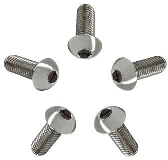 RISON 5 Stück Titan Linsenkopfschrauben mit Innensechskant M8x20mm, Vollgewinde Halbrundkopfschraube aus Titan GR5, Flachkopfschraube Linsenschraube Knopfschraube Rundkopf Schrauben