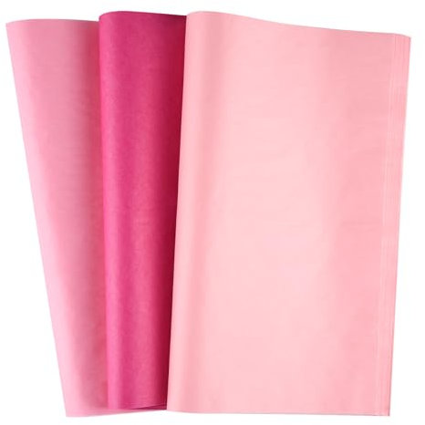 CHRORINE Lot de 50 feuilles de papier de soie rose multicolore pour Saint-Valentin, fête prénatale, mariage, anniversaire, bricolage et loisirs créatifs