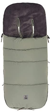 babycab Winter-Fußsack Kemi für Kinderwagen, Buggys salbeigrün - Zwei-Wege-Reißverschluss - Innenfutter (Coral Fleece) thermoregulierend und atmungsaktiv, Außenmaterial wasserabweisend