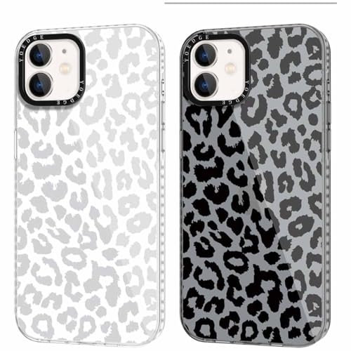 Yoedge 2 Pack Transparent Leopard Phone Case for iPhone 11 6.1, Ultrathin Soft TPU Silicone with Aesthetics Cheetah Pattern,Shockproof Bumper Protector Matte Clear Cover,for iPhone11,Girls And Women