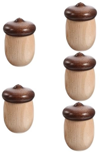TOPBATHY 5St Box mit Wattestäbchen behälter Tasche Spender Eichel Holzkasten Reisen Container hölzern