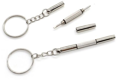 Foyscr 2PCS 3-in-1 Mini Screwdriver Kit - for Eyewear, Watches & Jewelry Repair (with Keychain)