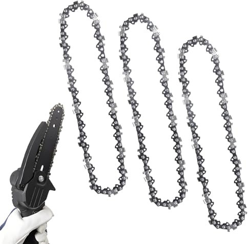 3 Uds Cadena de Mini Motosierra de 8 Pulgadas, Reemplazo de Cadena de Motosierra Cadena de Hoja de Motosierra para Corte de Ramas de Madera Mini Motosierras (48 Eslabones de Transmisión)