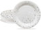 HNH Assiettes en papier, Lot de 24 Blanc avec feuille d'or argent Assiette carton jetables 23 cm